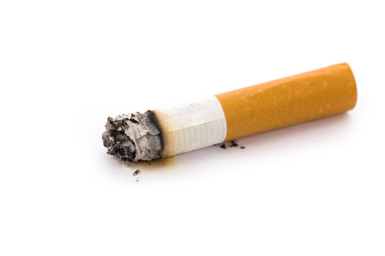 A Cigarette Butt with white background