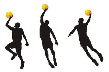 Abstract vector illustration of basketballer