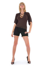 Fototapeta premium portrait of the girl with green eyes on white