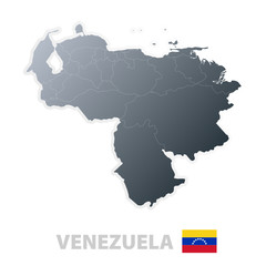 Venezuela map with official flag