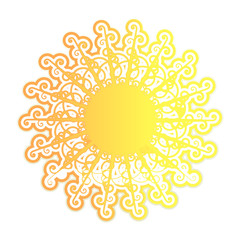 Obraz na płótnie Canvas Funky retro floral sun
