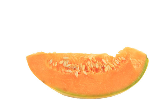 Melon slice isolated on white