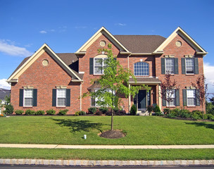 Large, upscale new home in the suburbs.
