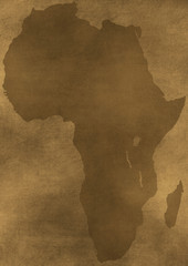 old dirty grunge Africa map illustration
