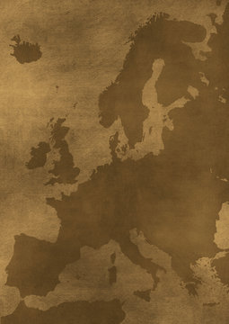 Fototapeta old dirty grunge Europe map illustration