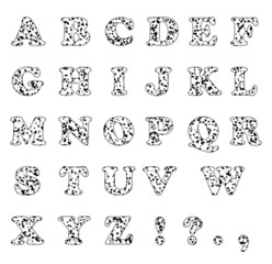 Typeset of dalmatian styled letters
