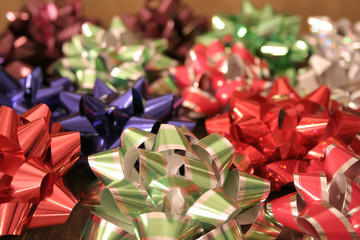 A pile of bows for holidays or celebration