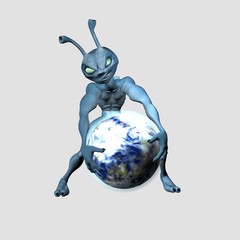alien picks up earth