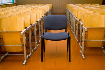 chairs are in a large audience