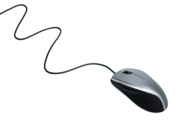 The mouse with a wheel on a white background