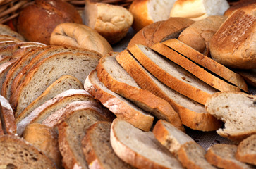 Freshly sliced bread