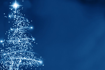 Abstract christmas tree on a blue background