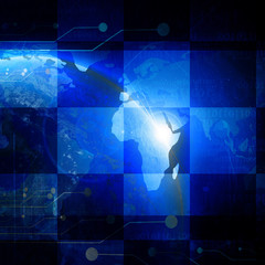 Digital world with integrated computer circuitry