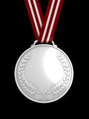 3d image, Shiny Silver medal