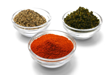 red green and black hot pepper isolated