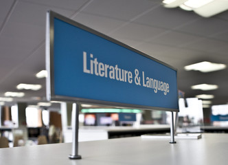library book sign