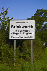 Brinkworth the longest village in England road sign