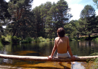 Fototapeta premium Baño en el río