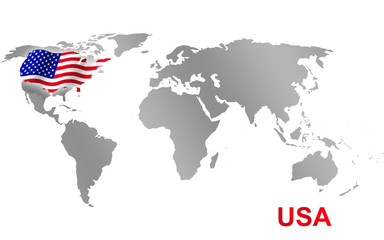 USA Focused World Map