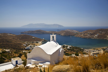 Hilltop church, Ios island, Greece © Alex Yeung