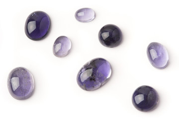 Jewelery stones - purple-blue iolite cabochons.