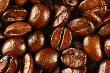 Naklejka premium coffee beans aroma food background