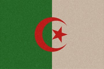 drapeau tissu algerie algeria flag in material © DomLortha
