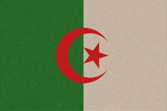 drapeau tissu algerie algeria flag in material