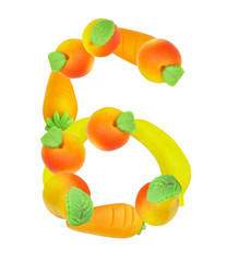 alphabet from fruit, the number 6   …