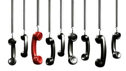 3d rendering of handsets from an old vintage phone