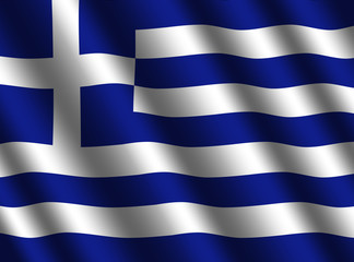 rippled Greek flag background illustration
