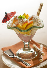 ice cream in glass close up shoot