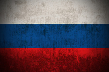 Weathered Flag Of Russia.., fabric textured