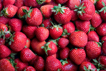 Macro photo of fresh sweet strawberries