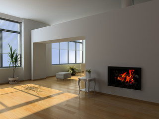 modern interior (3D rendering)