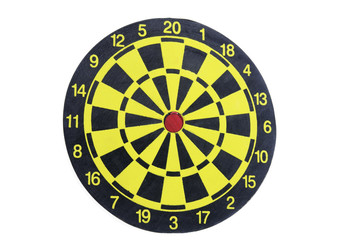 Dart Board on Isolated White Background