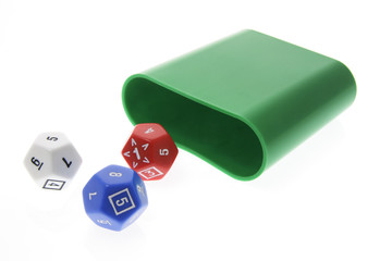 Number Dice on Isolated White Background