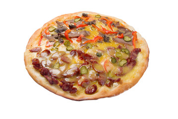 Supreme Pizza  isolated on a white background.