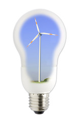 Energiesparlampe mit Windkraftanlage