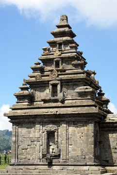 Top of temple Arjuna on plateau Dieng, Ja