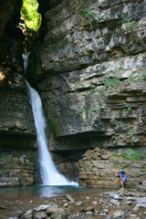 Waterfall near Forra del Vinadia, Friuli, Italy