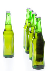 Beer in a bottle on a white background