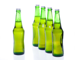 Beer in a bottle on a white background