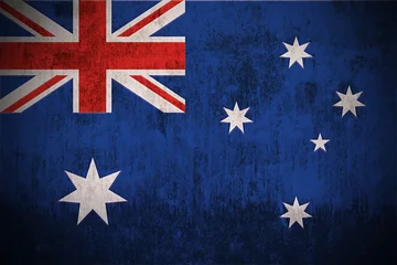 Weathered Flag Of Australia, fabric textured..