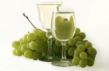 white grapes and wine