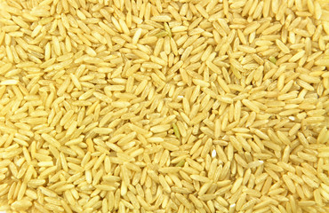 Brown rice as background.