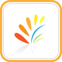 Fototapeta na wymiar Vector abstract internet icon. Orange set. Simply change.
