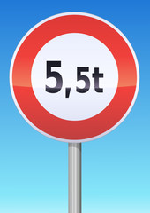 Accès interdit aux véhicules suivant le poids