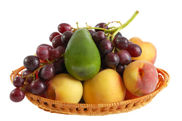 Fresh fruits isolated on the white background