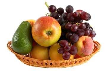 Fresh fruits isolated on the white background